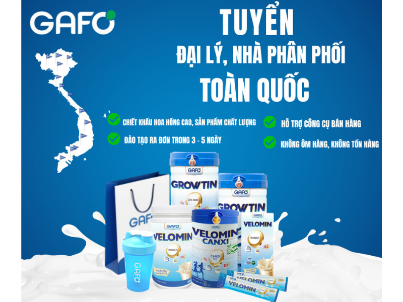 Tuyển dụng đại lý sữa Gafo TPHCM